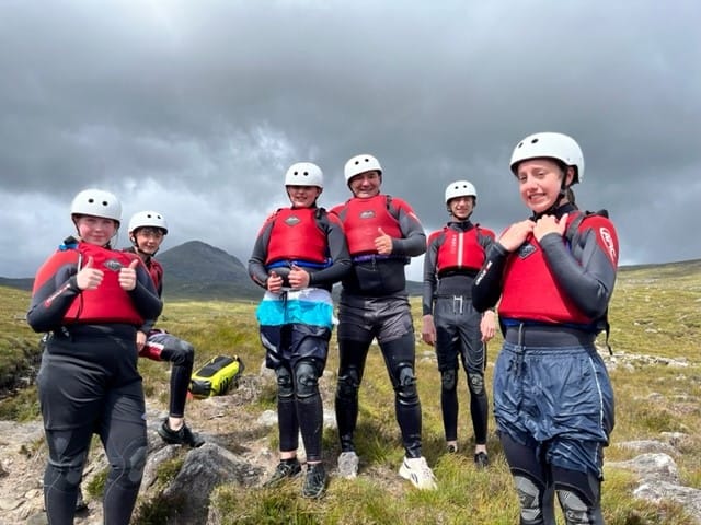 YIN champions doing gorge walking at Scaladale residential