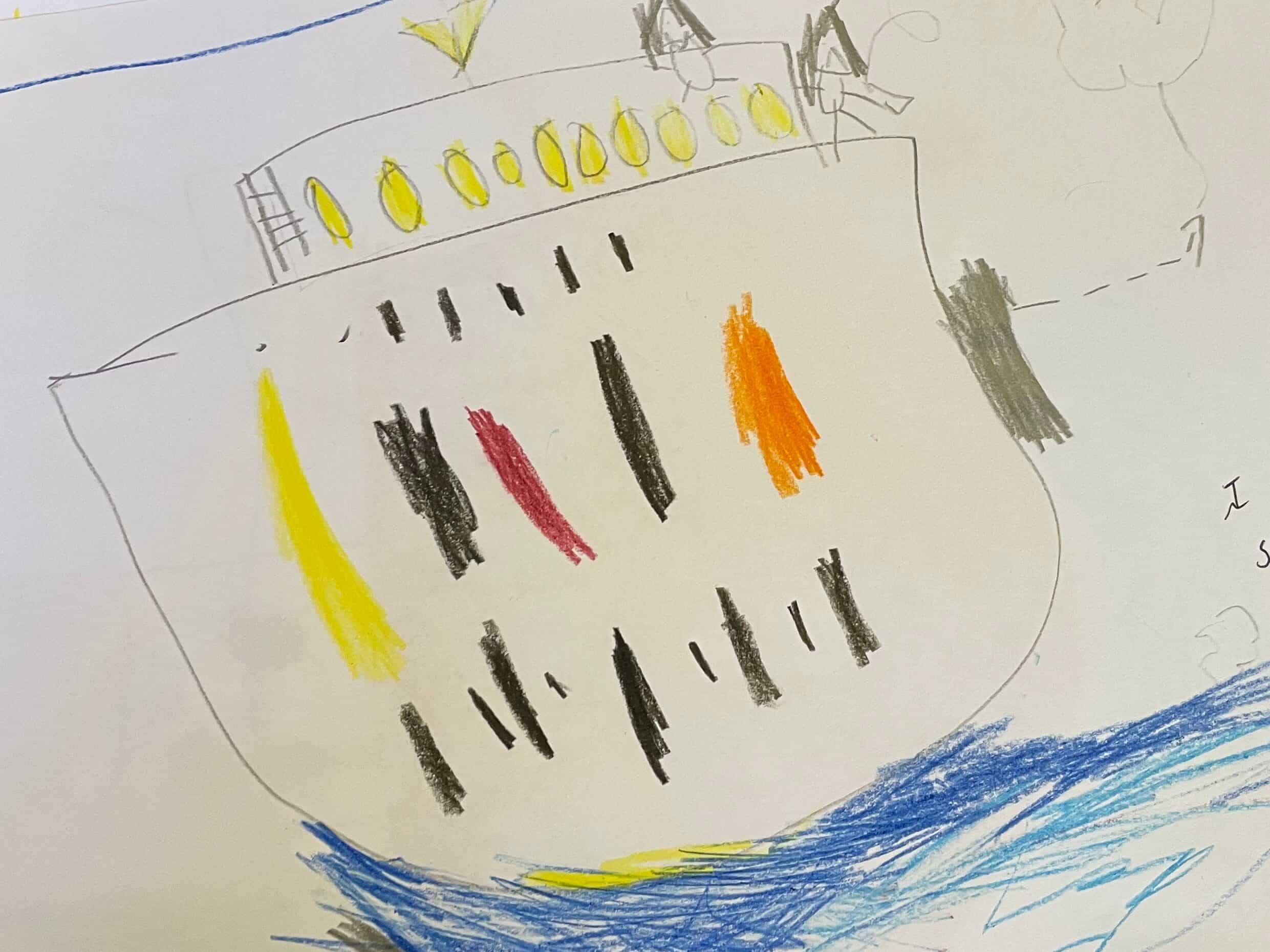 child's illustration of the ferry