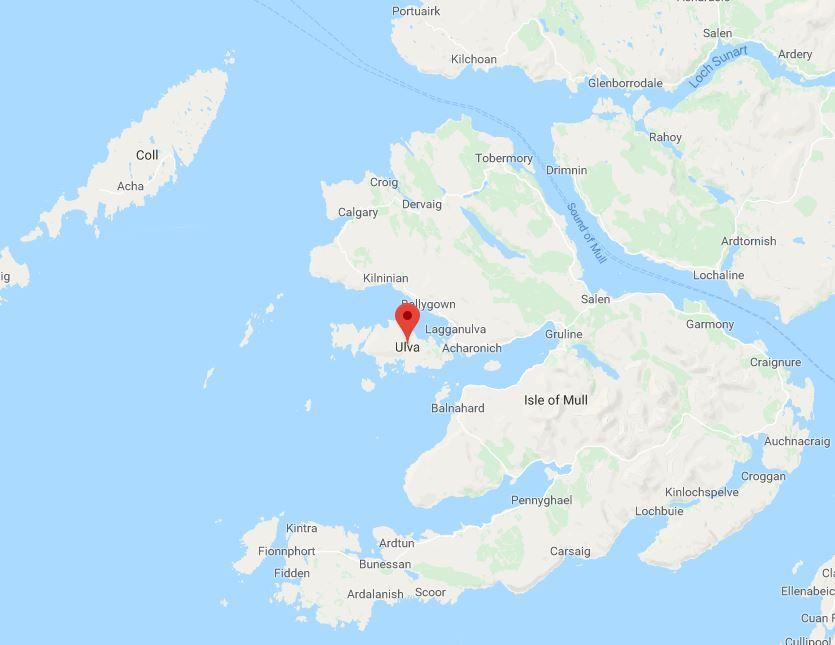 map of Mull and Ulva islands